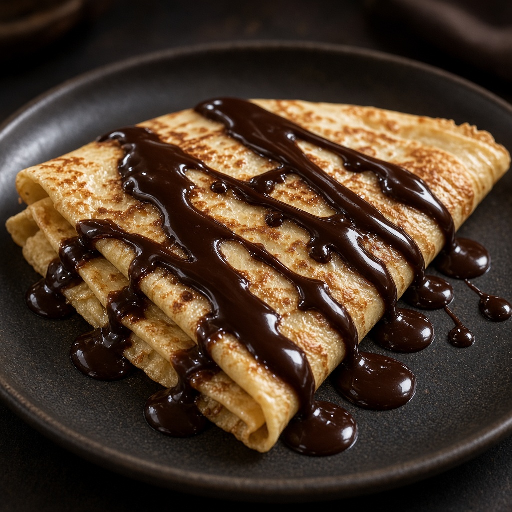 Crêpe nappée au chocolat